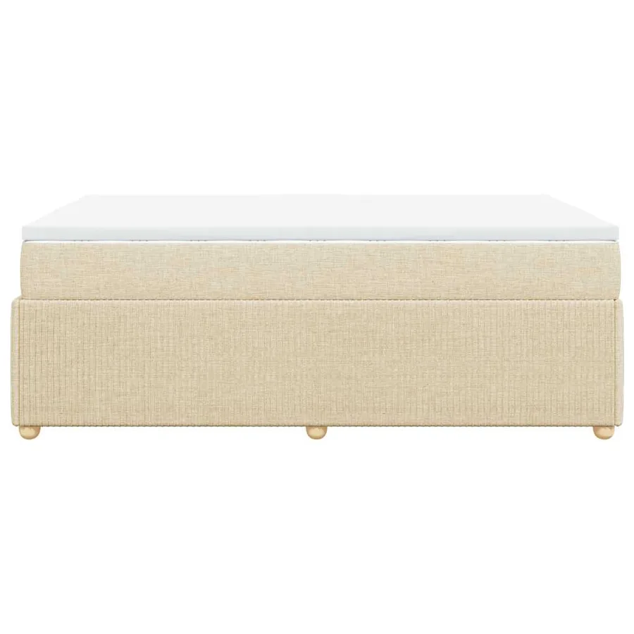 Sommier à lattes de lit avec matelas Crème 120x200 cm Tissu - 5