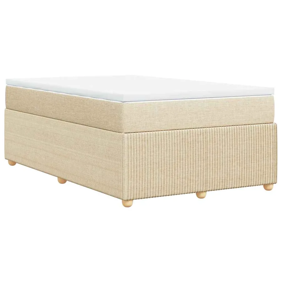 Sommier à lattes de lit avec matelas Crème 120x200 cm Tissu - 6