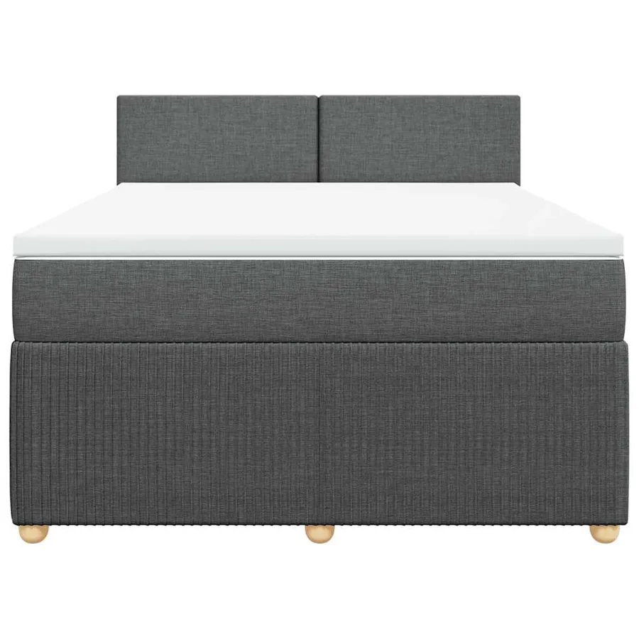 Sommier à lattes de lit avec matelas Gris foncé 140x190cm Tissu - 6