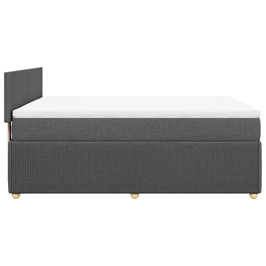 Sommier à lattes de lit avec matelas Gris foncé 140x190cm Tissu - 7