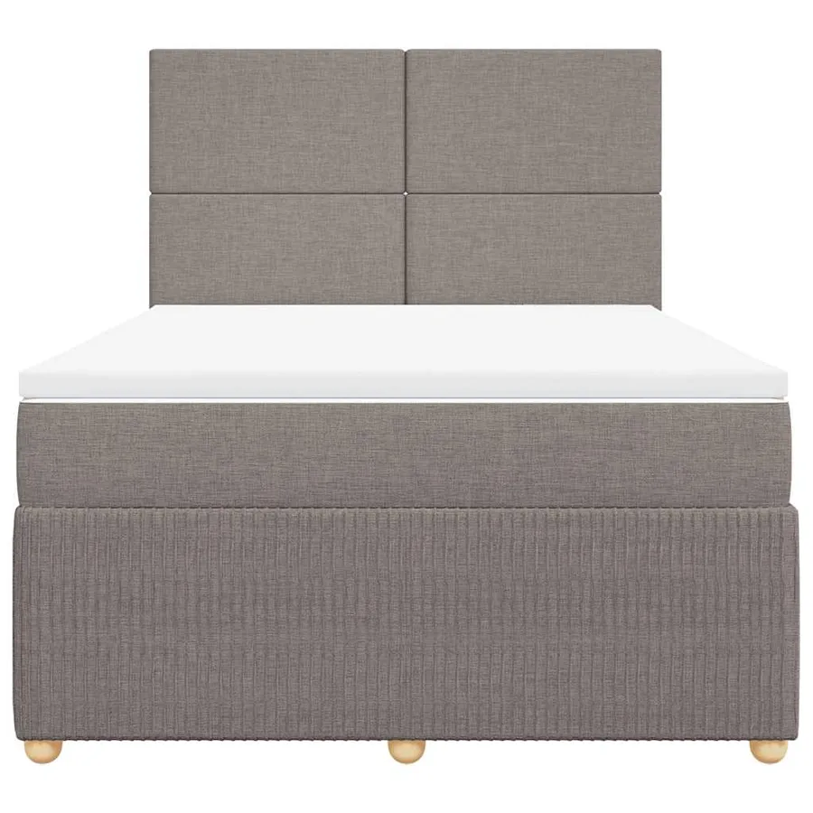 Sommier à lattes de lit avec matelas Taupe 140x190 cm Tissu - 6