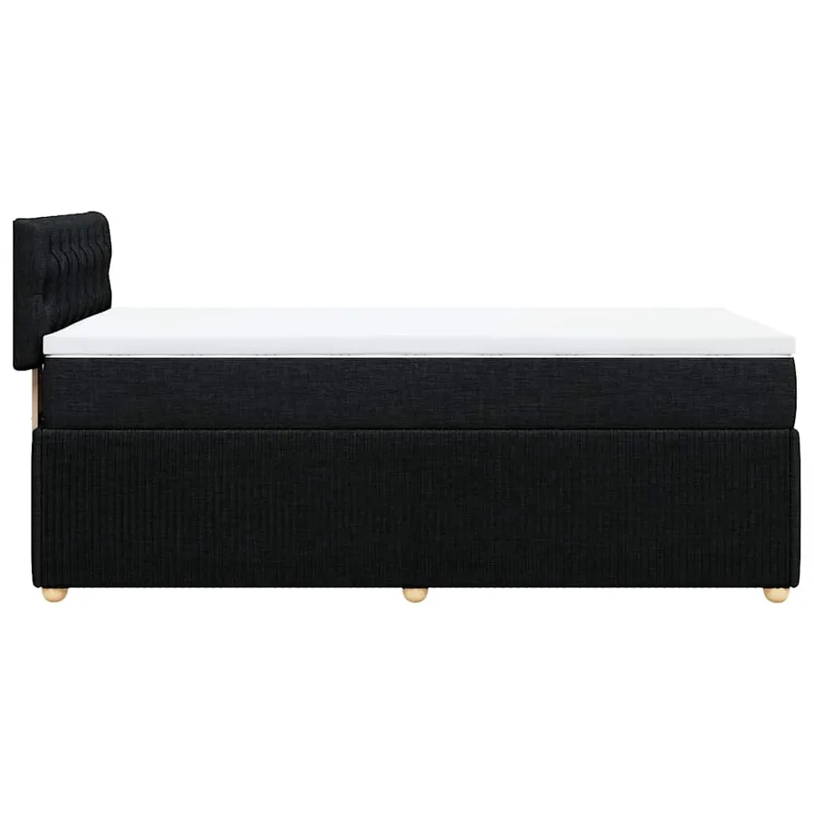 Sommier à lattes de lit et matelas Noir 80x200 cm Tissu - 7