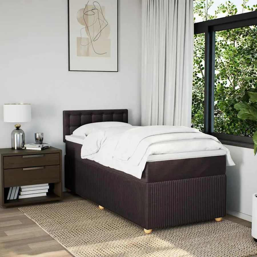 Sommier à lattes de lit avec matelas Marron foncé 80x200 cm - 4