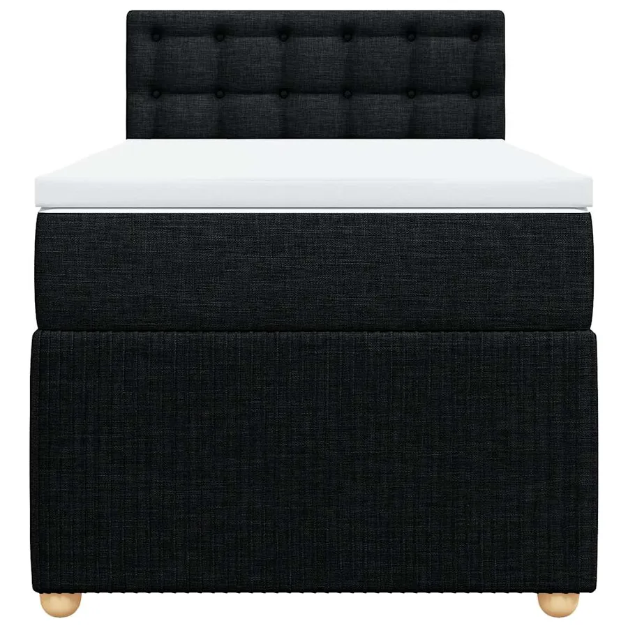 Sommier à lattes de lit et matelas Noir 80x200 cm Tissu - 6