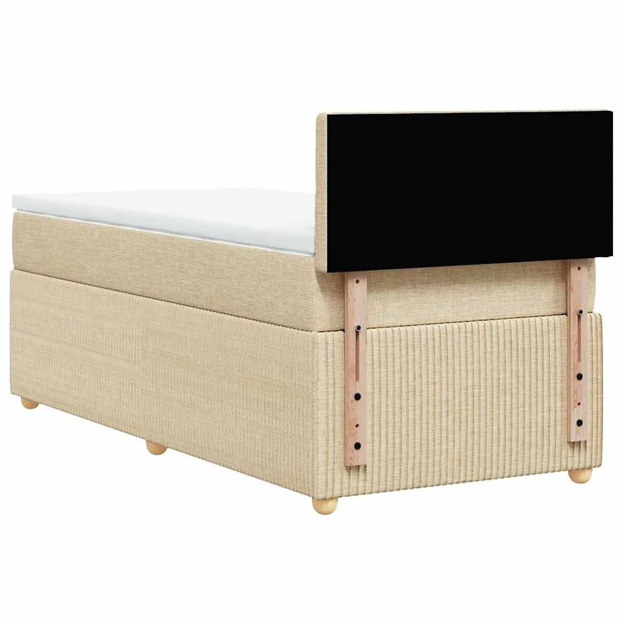 Sommier à lattes de lit avec matelas Crème 80x200 cm Tissu - 8