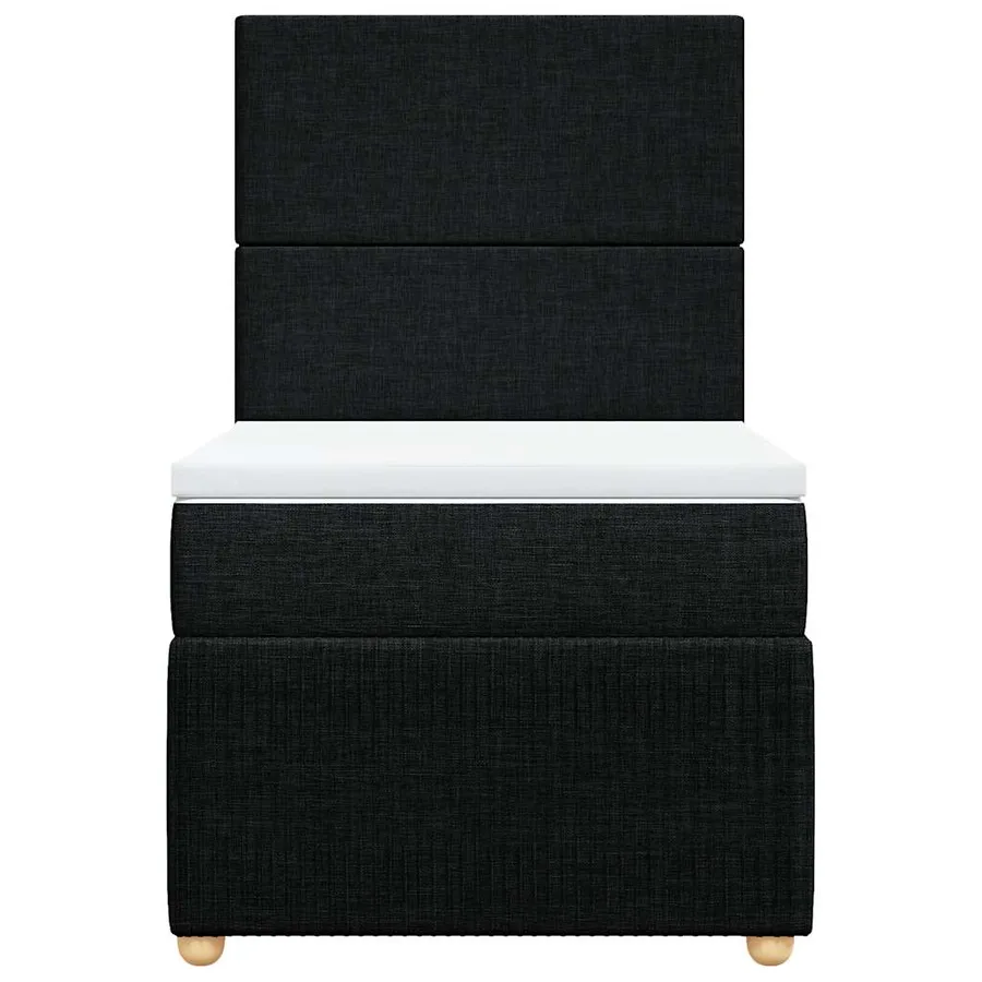 Sommier à lattes de lit et matelas Noir 80x200 cm Tissu - 4