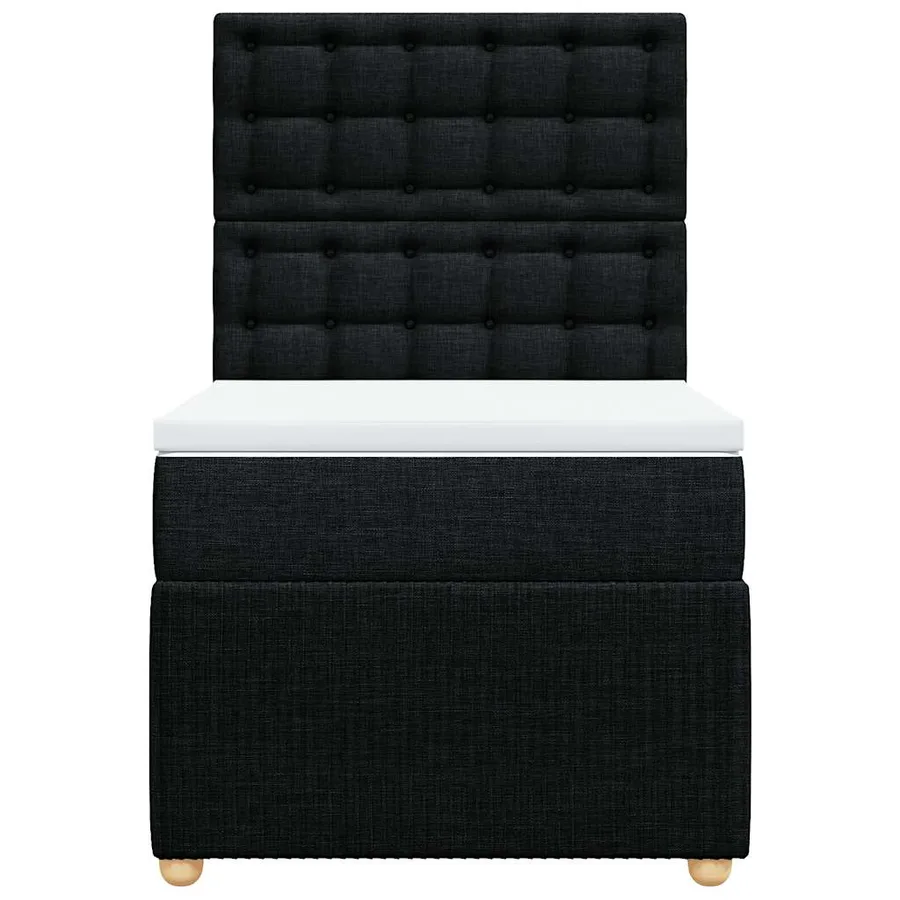 Sommier à lattes de lit et matelas Noir 80x200 cm Tissu - 4
