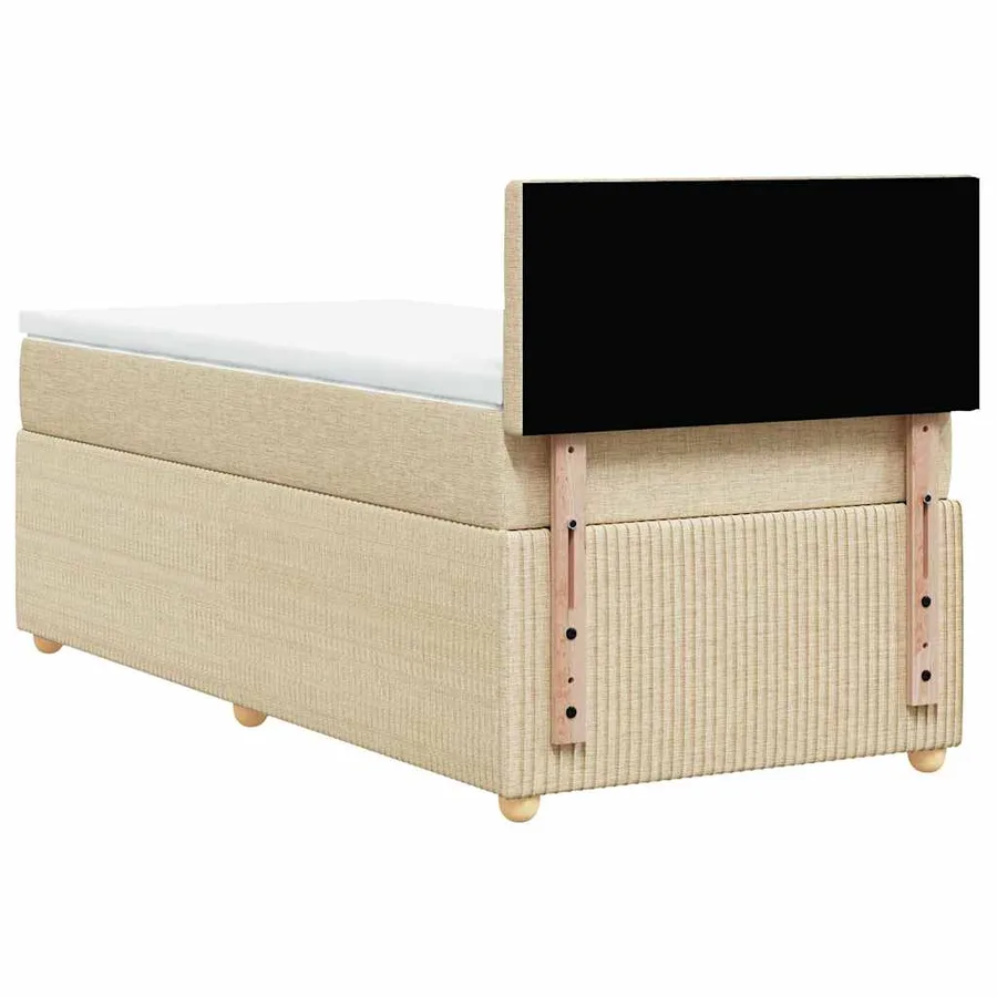Sommier à lattes de lit avec matelas Crème 80x200 cm Tissu - 6