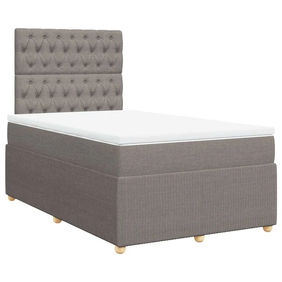 Sommier à lattes de lit avec matelas Taupe 120x200 cm Tissu - 3