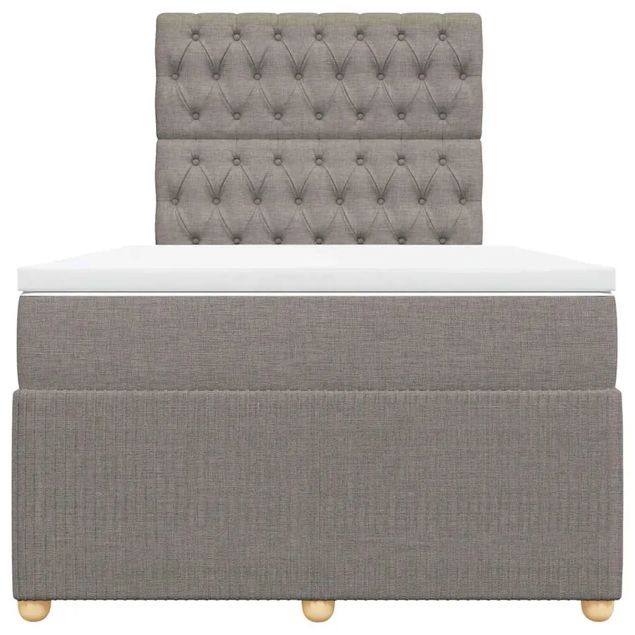 Sommier à lattes de lit avec matelas Taupe 120x200 cm Tissu - 6