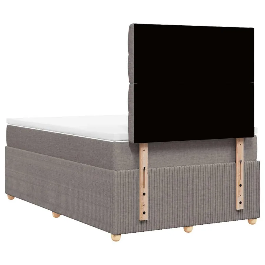 Sommier à lattes de lit avec matelas Taupe 120x200 cm Tissu - 8