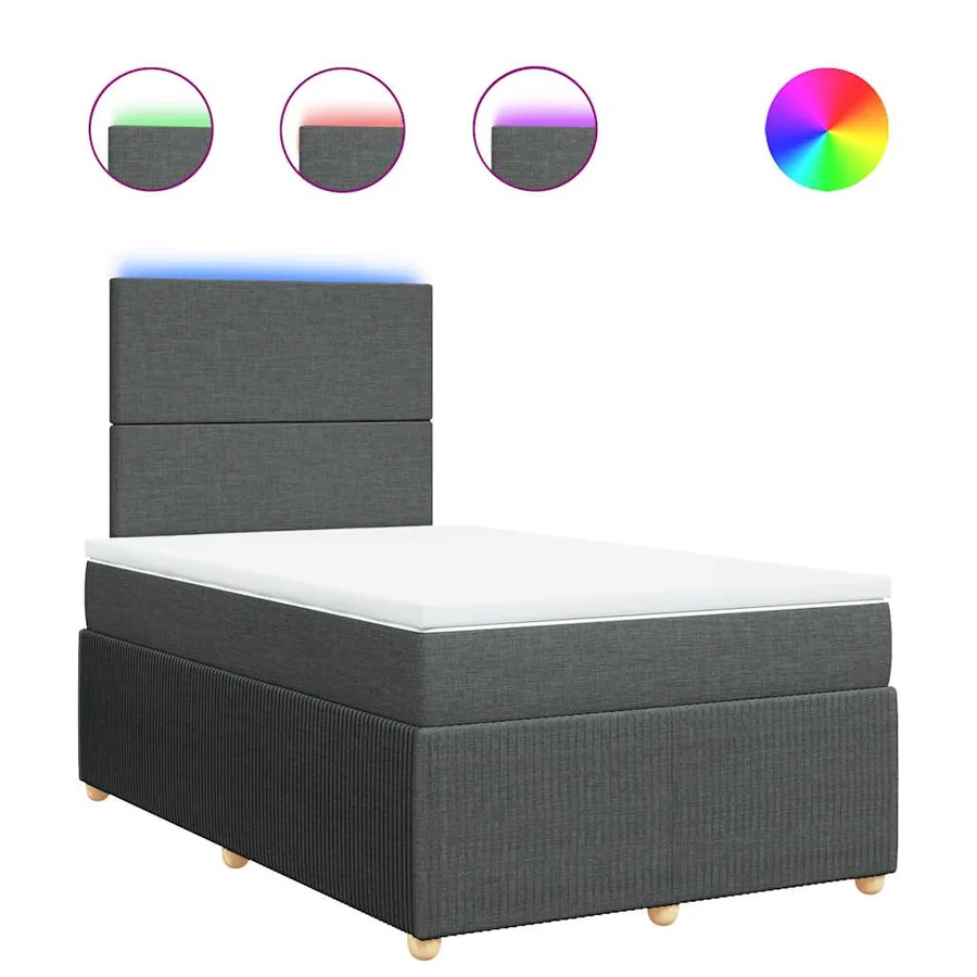 Sommier à lattes de lit avec matelas Gris foncé 120x200cm Tissu - 2