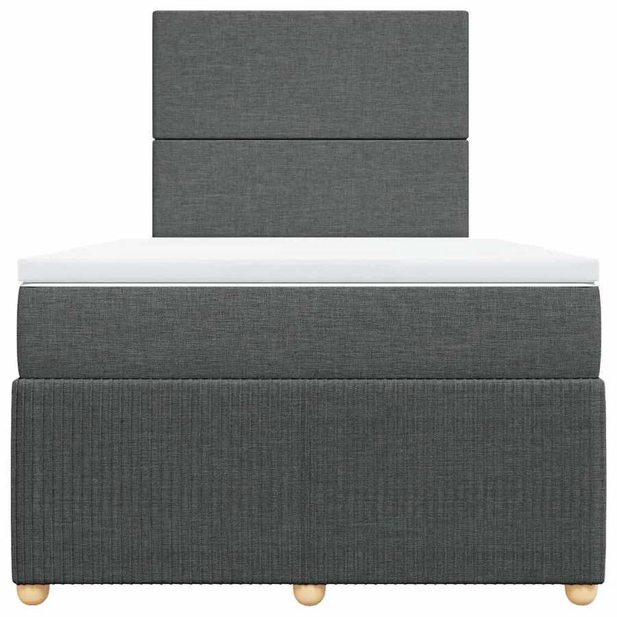 Sommier à lattes de lit avec matelas Gris foncé 120x200cm Tissu - 6