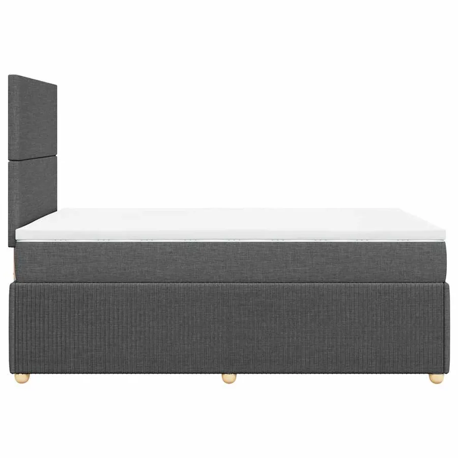 Sommier à lattes de lit avec matelas Gris foncé 120x200cm Tissu - 7