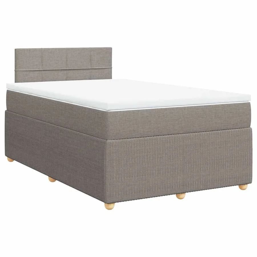 Sommier à lattes de lit avec matelas Taupe 120x200 cm Tissu - 2