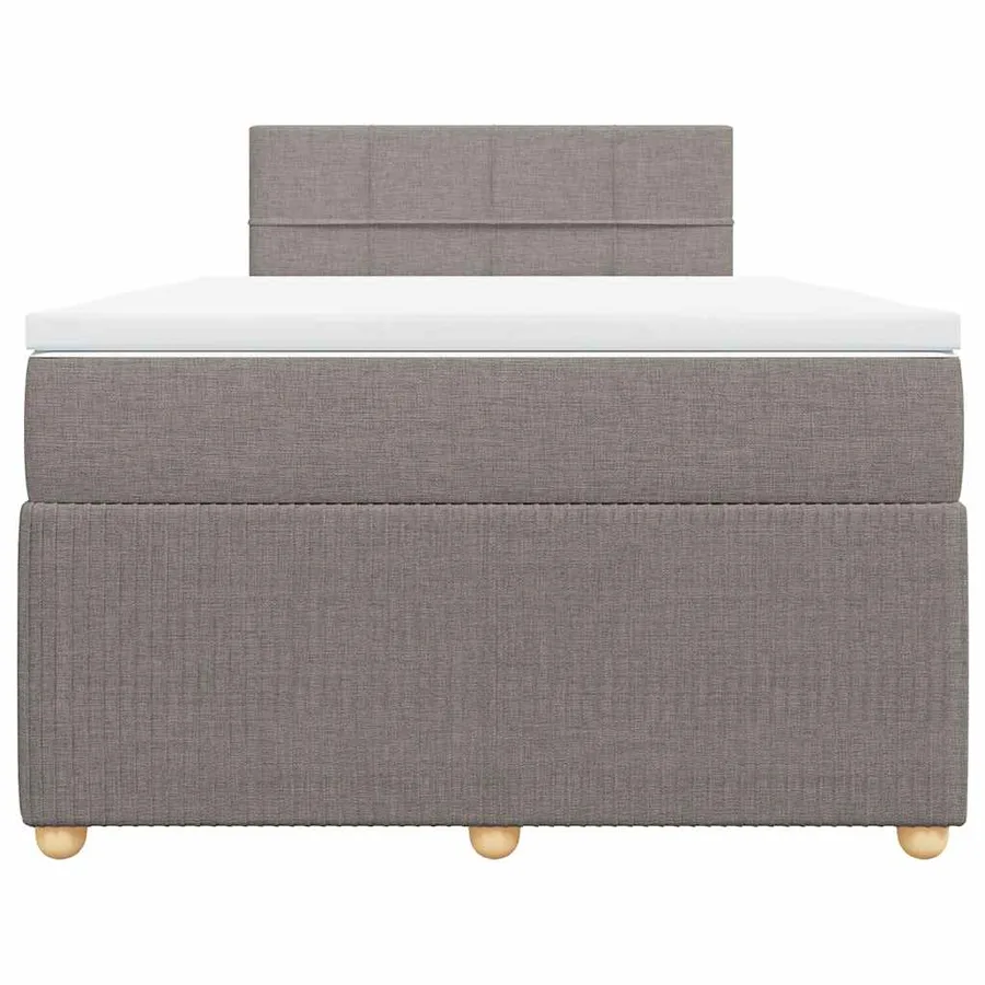 Sommier à lattes de lit avec matelas Taupe 120x200 cm Tissu - 4