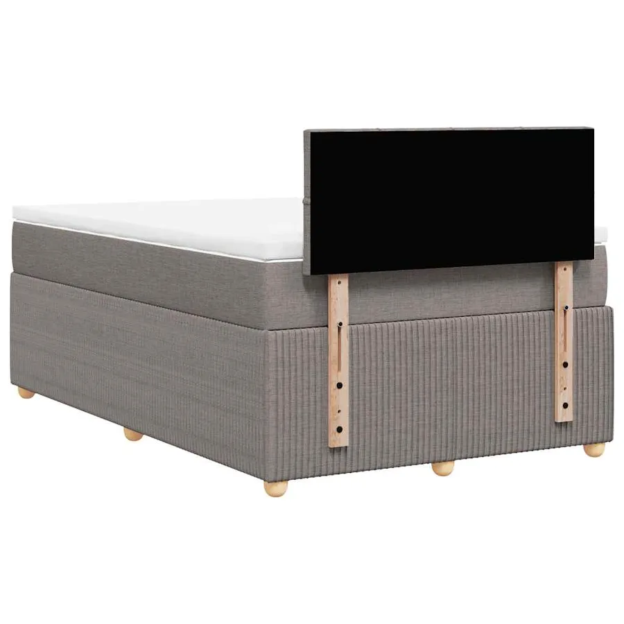 Sommier à lattes de lit avec matelas Taupe 120x200 cm Tissu - 6