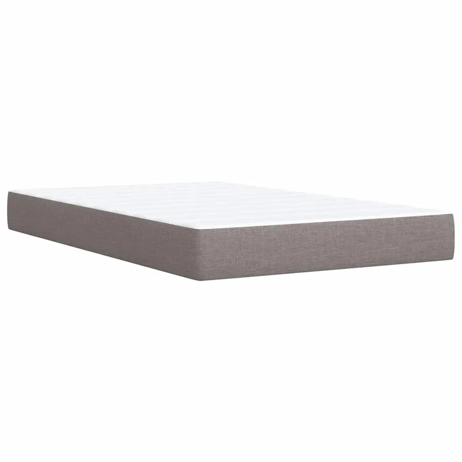 Sommier à lattes de lit avec matelas Taupe 120x200 cm Tissu - 9