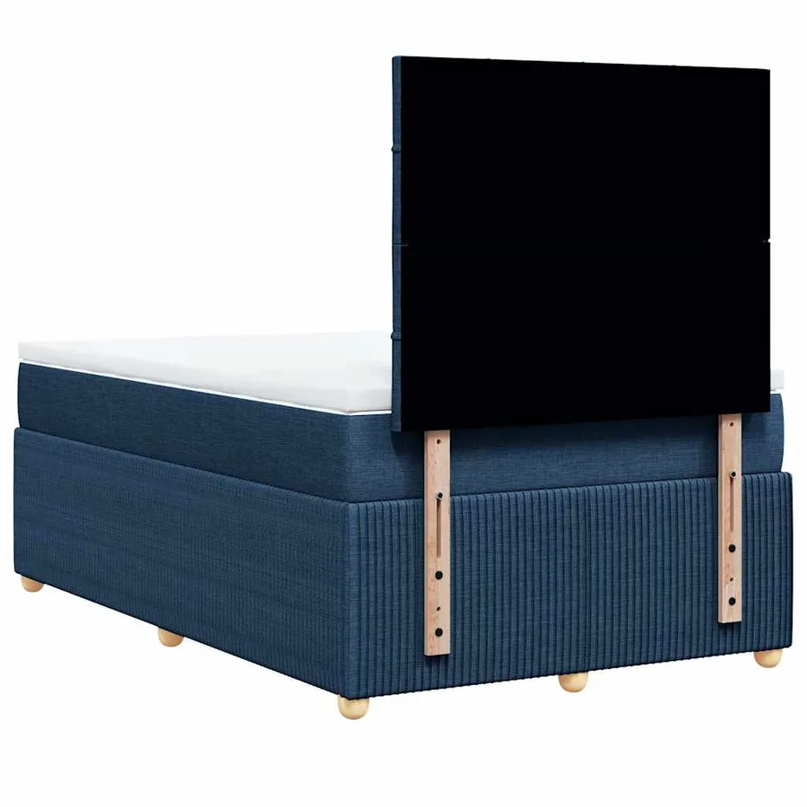 Sommier à lattes de lit avec matelas Bleu 120x200 cm Tissu - 8