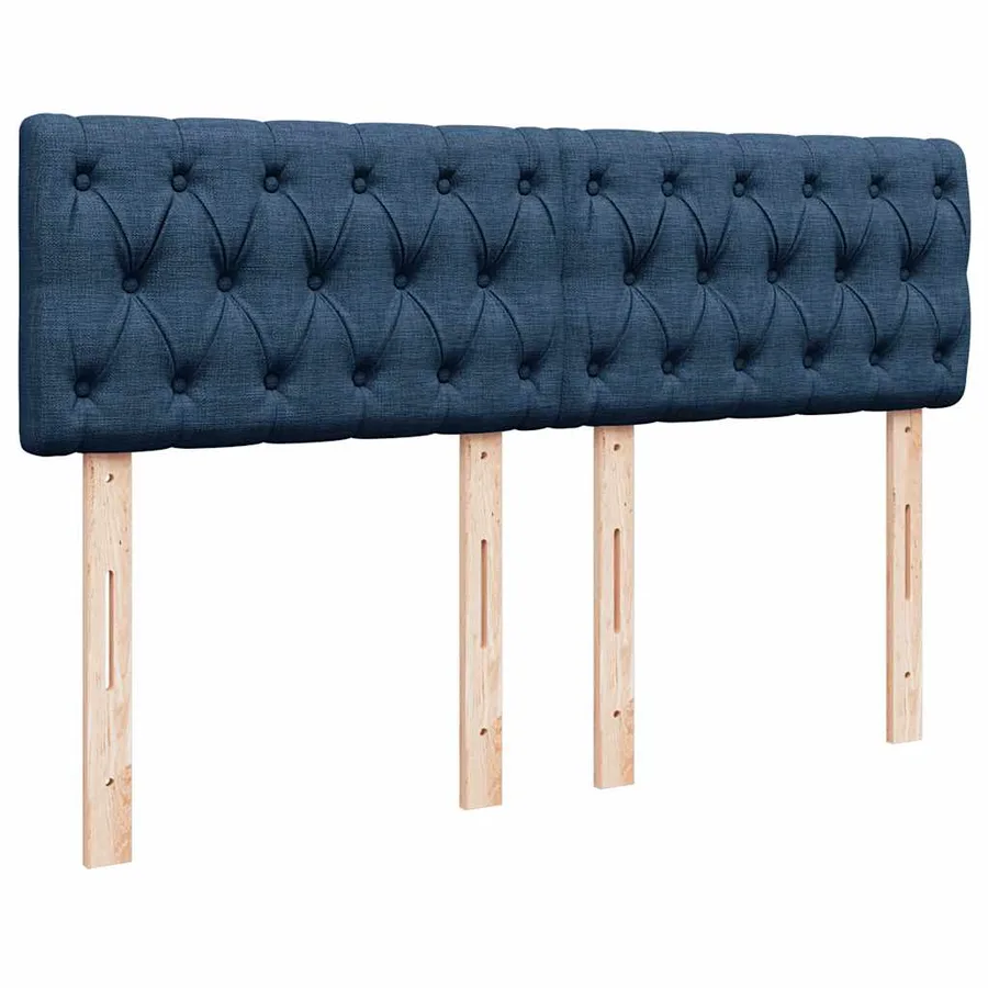 Sommier à lattes de lit avec matelas Bleu 140x190 cm Tissu - 12