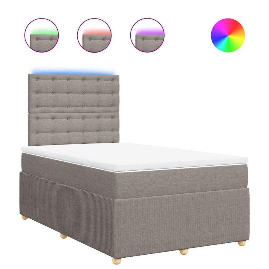 Sommier à lattes de lit avec matelas Taupe 120x200 cm Tissu - 2