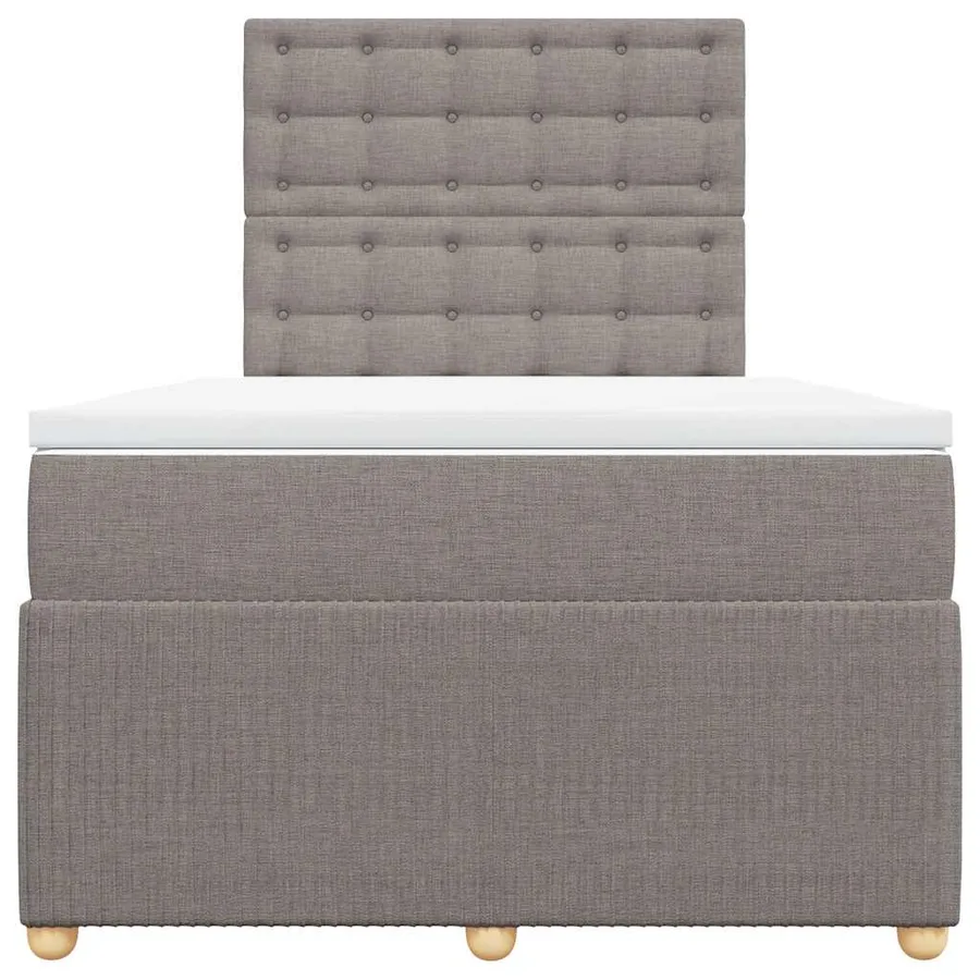 Sommier à lattes de lit avec matelas Taupe 120x200 cm Tissu - 6