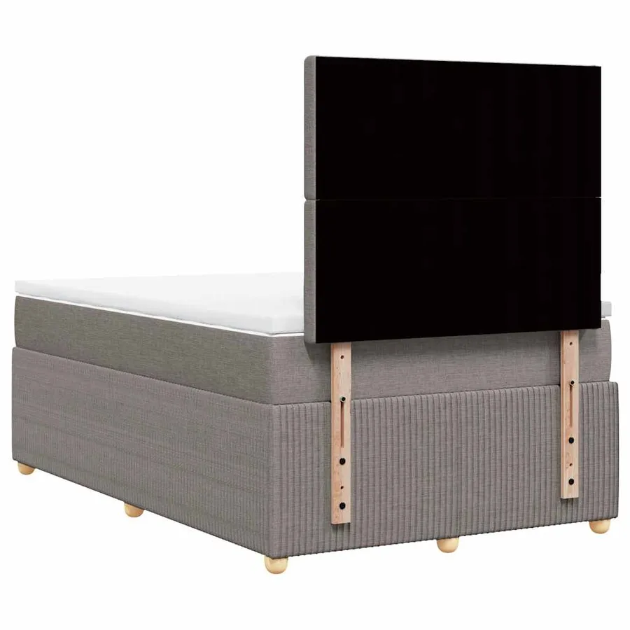 Sommier à lattes de lit avec matelas Taupe 120x200 cm Tissu - 8