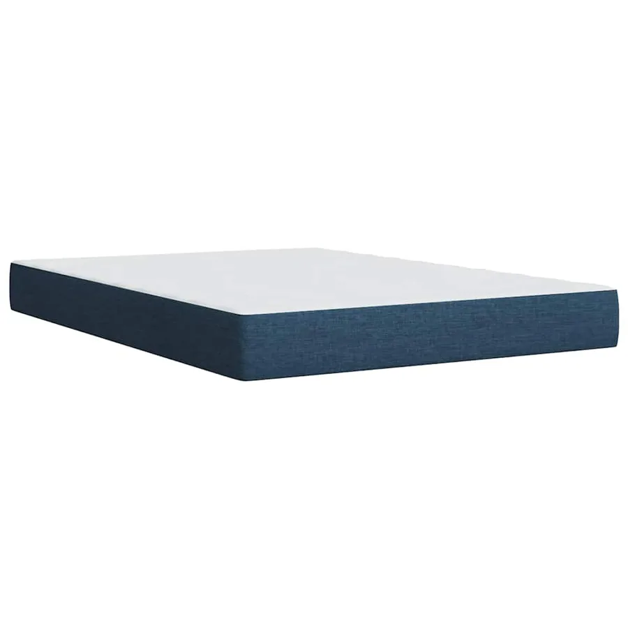 Sommier à lattes de lit avec matelas Bleu 140x190 cm Tissu - 8