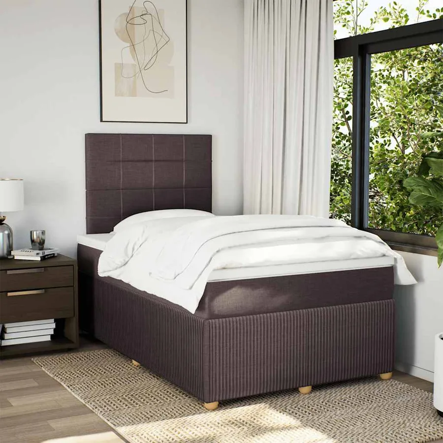 Sommier à lattes de lit avec matelas Marron foncé 120x200 cm - 3