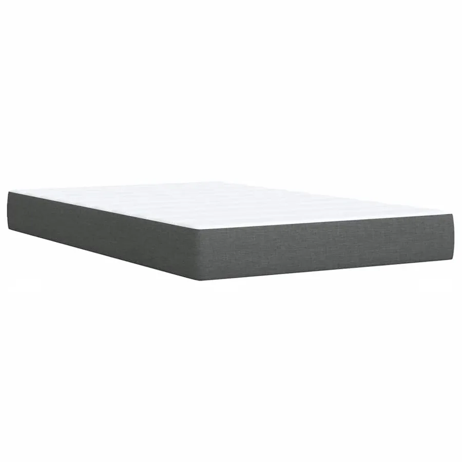 Sommier à lattes de lit avec matelas Gris foncé 120x200cm Tissu - 10