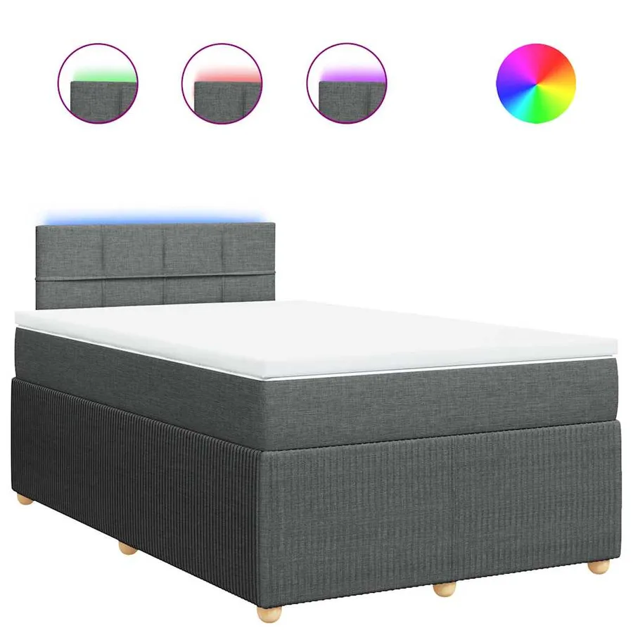 Sommier à lattes de lit avec matelas Gris foncé 120x200cm Tissu - 2