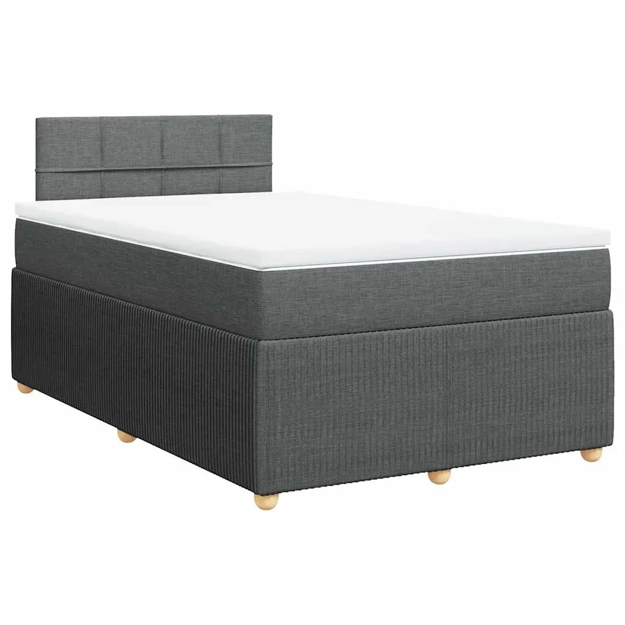Sommier à lattes de lit avec matelas Gris foncé 120x200cm Tissu - 3