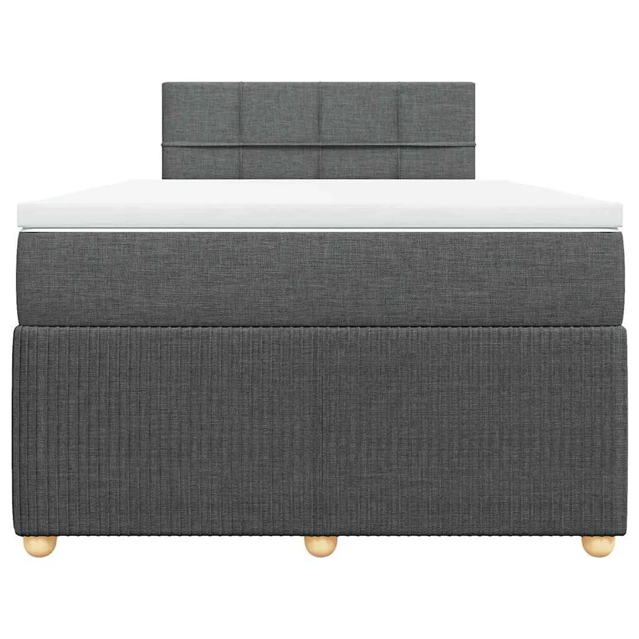 Sommier à lattes de lit avec matelas Gris foncé 120x200cm Tissu - 6