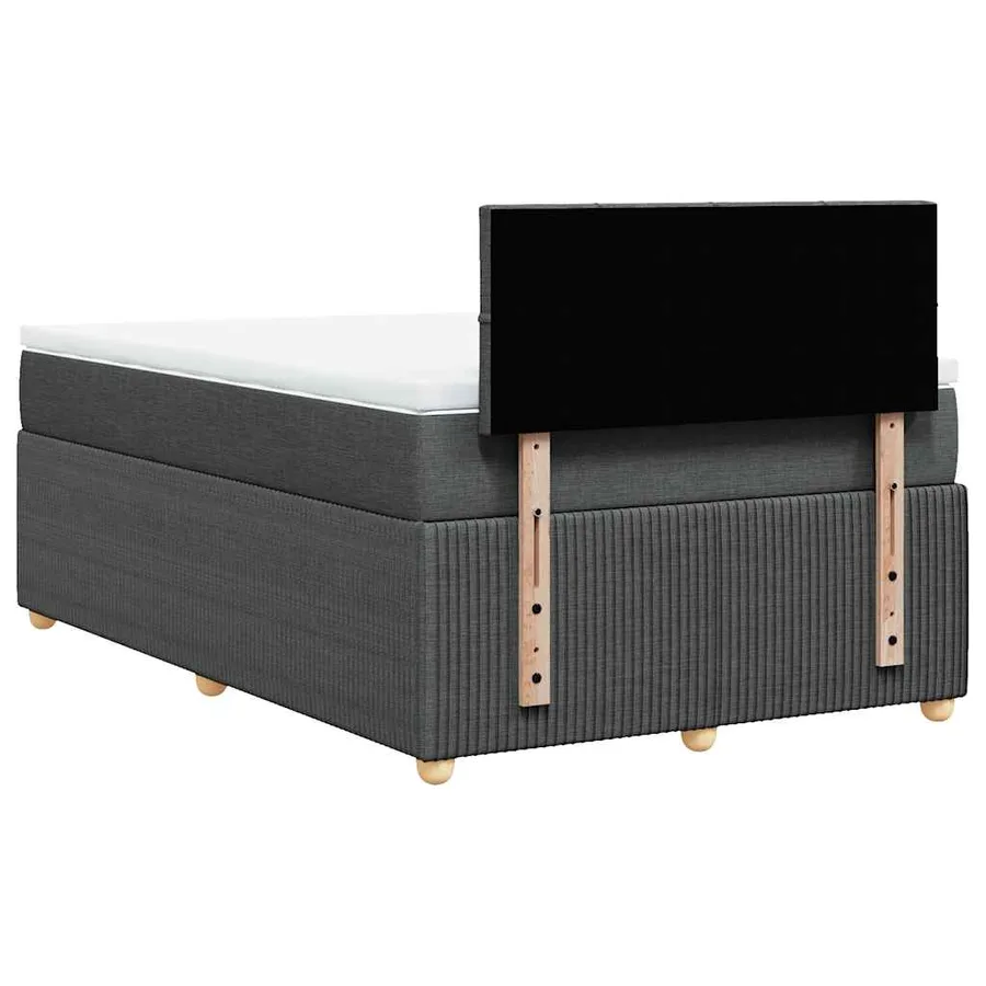 Sommier à lattes de lit avec matelas Gris foncé 120x200cm Tissu - 8