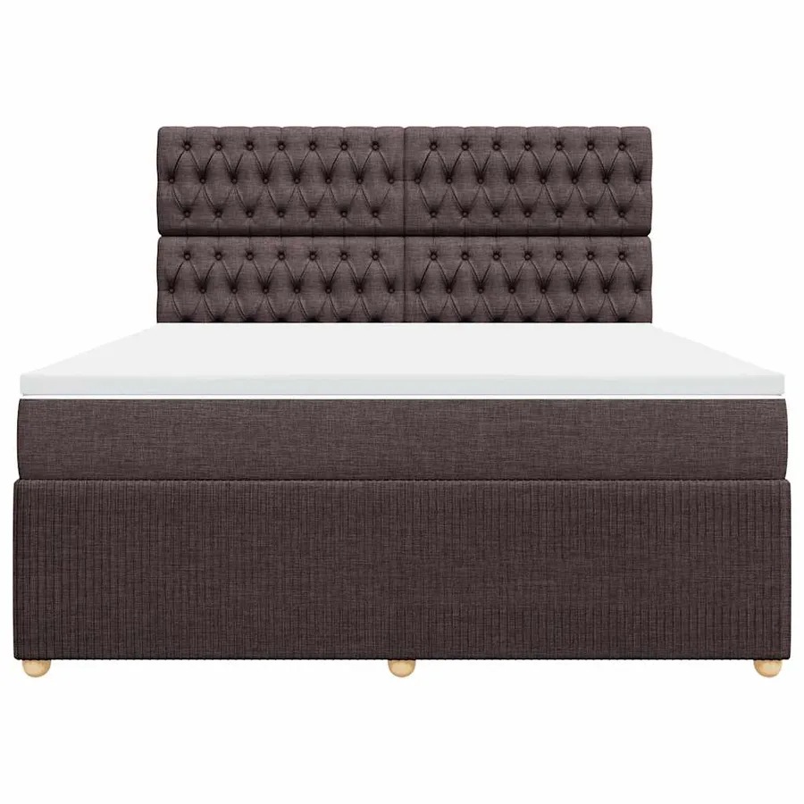 Sommier à lattes de lit avec matelas Marron foncé 180x200 cm - 6