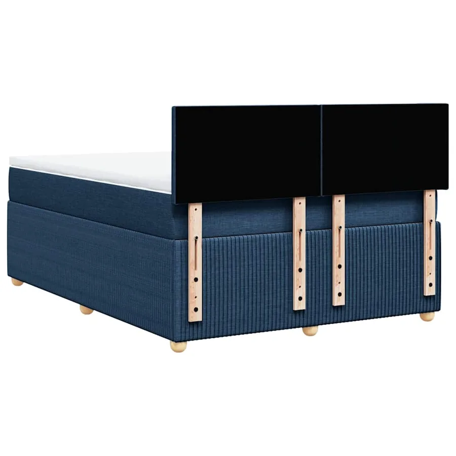 Sommier à lattes de lit avec matelas Bleu 140x190 cm Tissu - 6