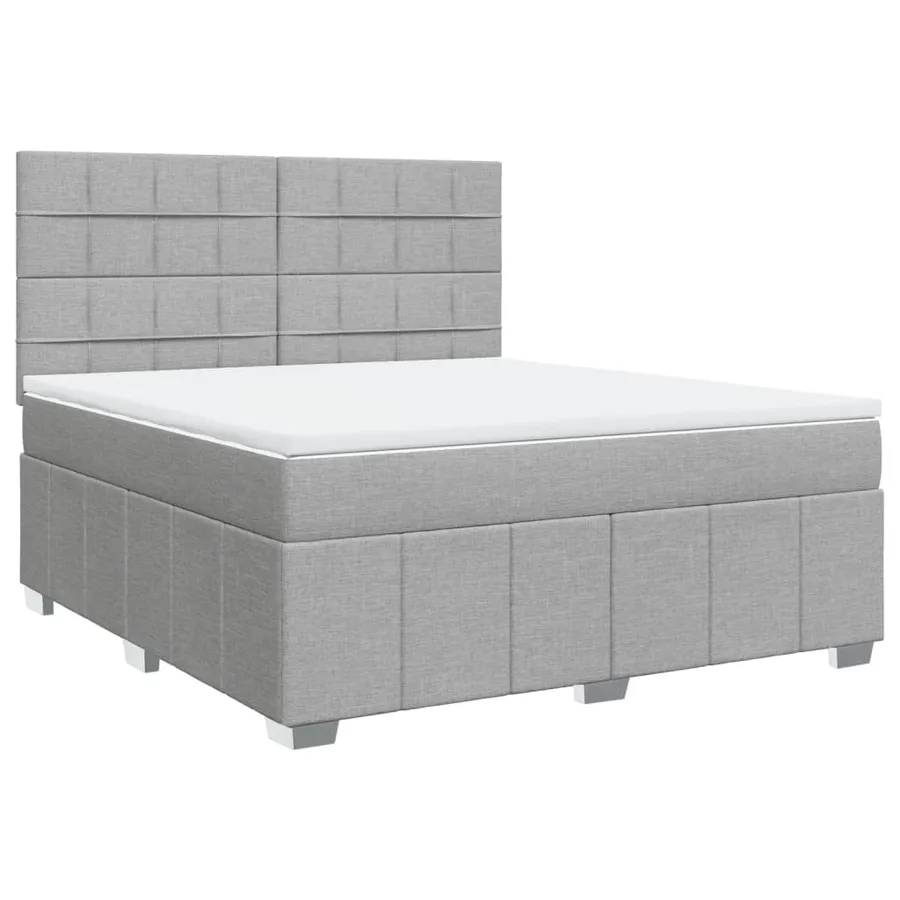 Sommier à lattes de lit avec matelas Gris clair 180x200cm Tissu - 3