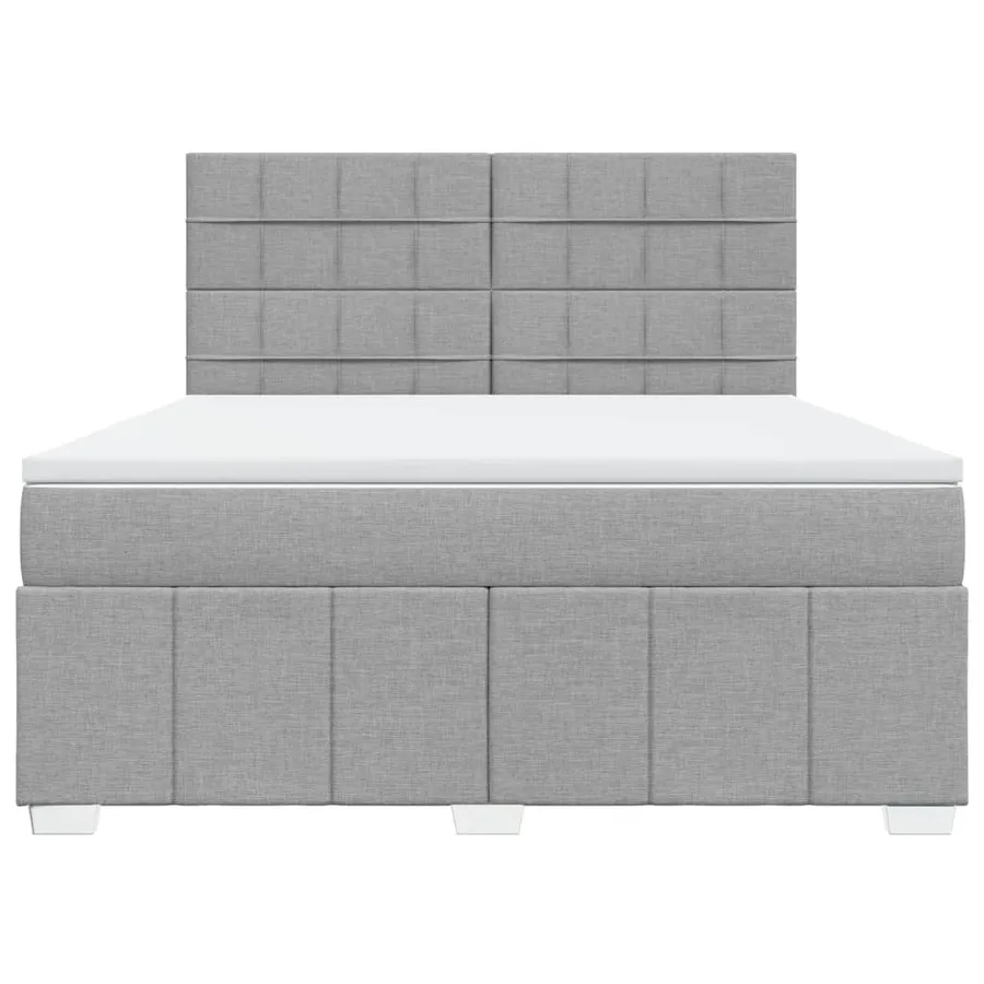 Sommier à lattes de lit avec matelas Gris clair 180x200cm Tissu - 6