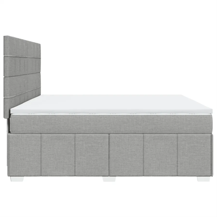Sommier à lattes de lit avec matelas Gris clair 180x200cm Tissu - 7