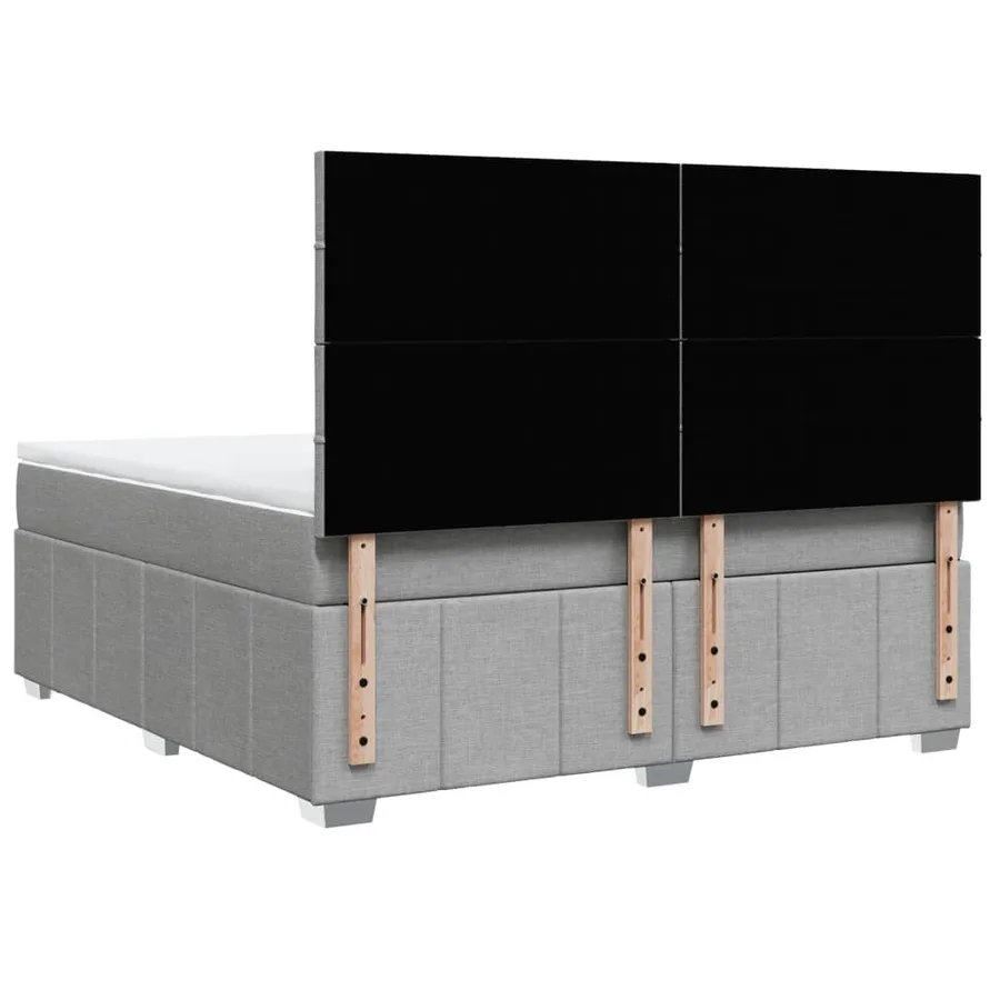 Sommier à lattes de lit avec matelas Gris clair 180x200cm Tissu - 8