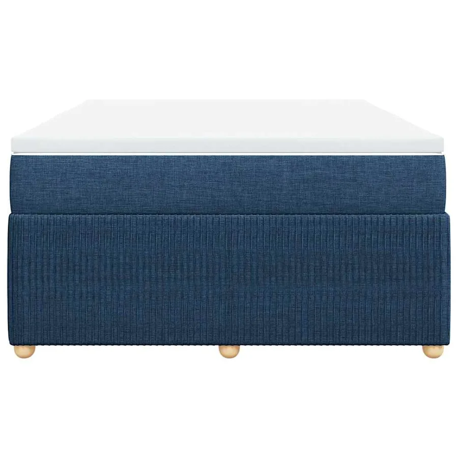 Sommier à lattes de lit avec matelas Bleu 140x190 cm Tissu - 4