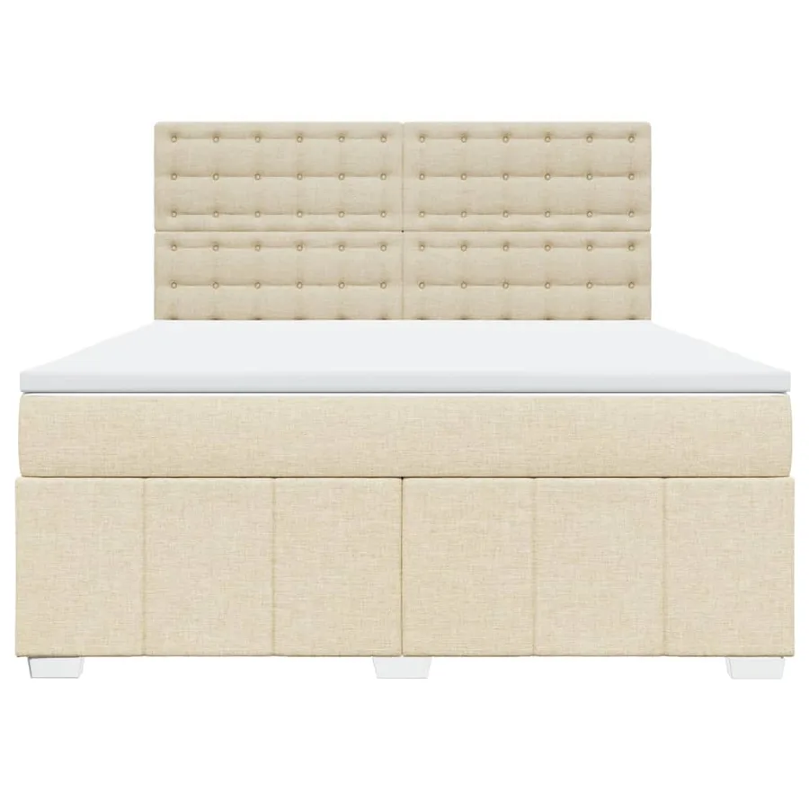 Sommier à lattes de lit avec matelas Crème 180x200 cm Tissu - 6