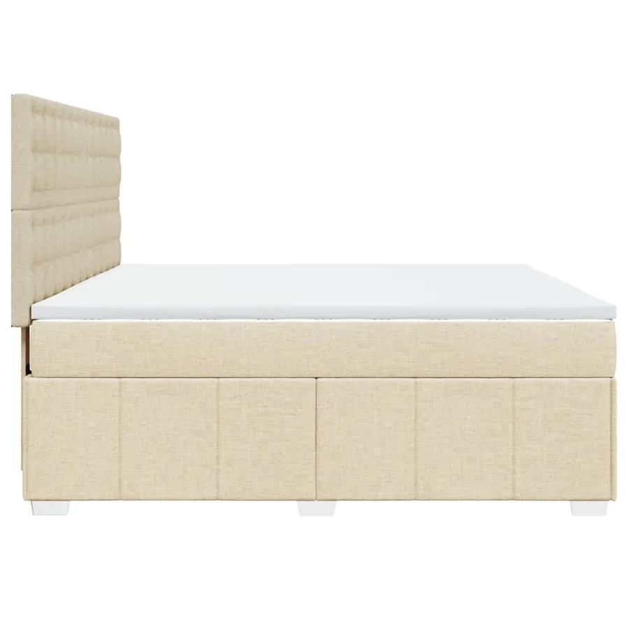 Sommier à lattes de lit avec matelas Crème 180x200 cm Tissu - 7