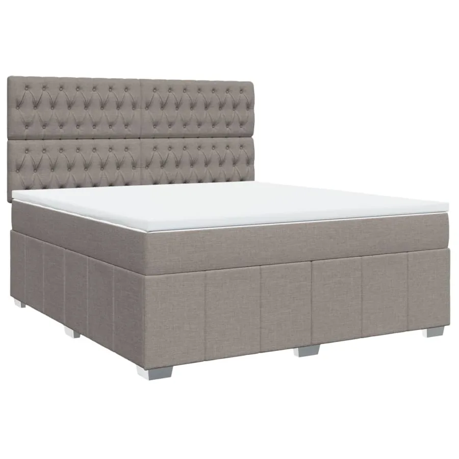 Sommier à lattes de lit avec matelas Taupe 180x200 cm Tissu - 3