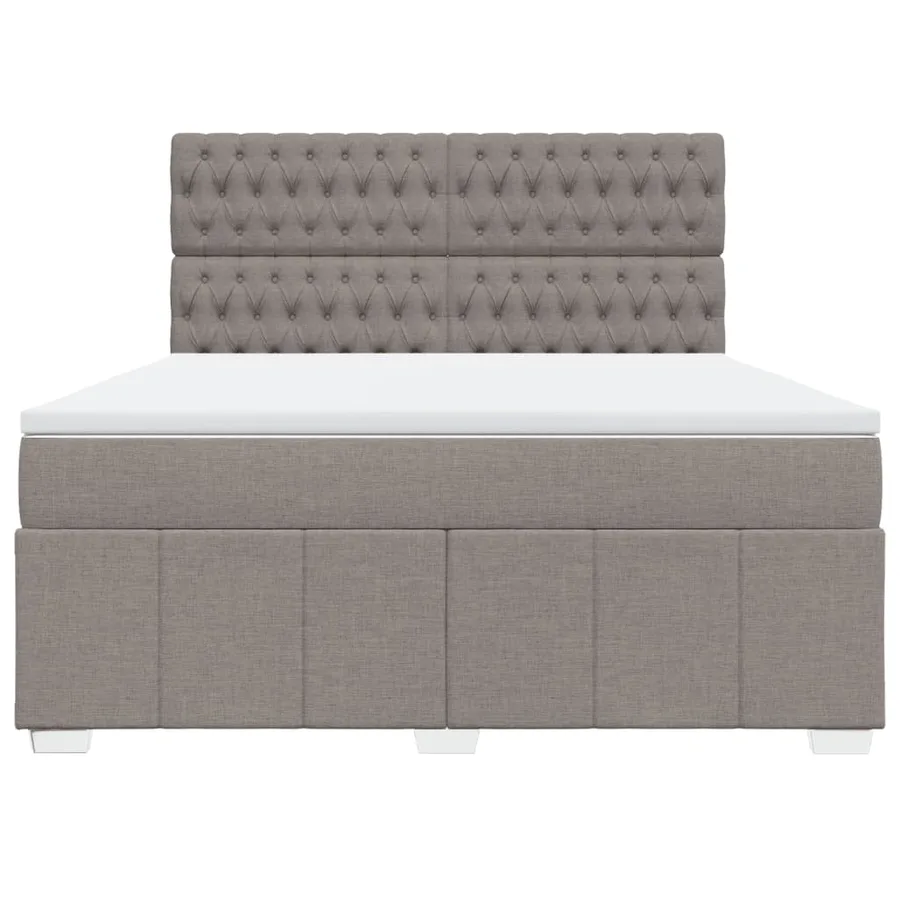 Sommier à lattes de lit avec matelas Taupe 180x200 cm Tissu - 6