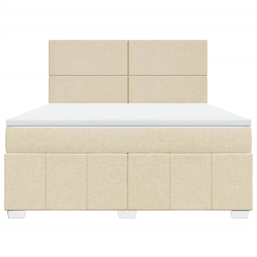 Sommier à lattes de lit avec matelas Crème 180x200 cm Tissu - 6