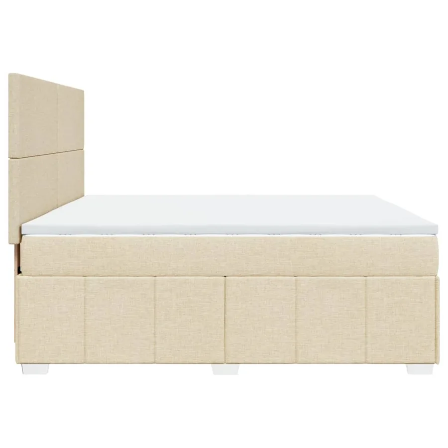 Sommier à lattes de lit avec matelas Crème 180x200 cm Tissu - 7