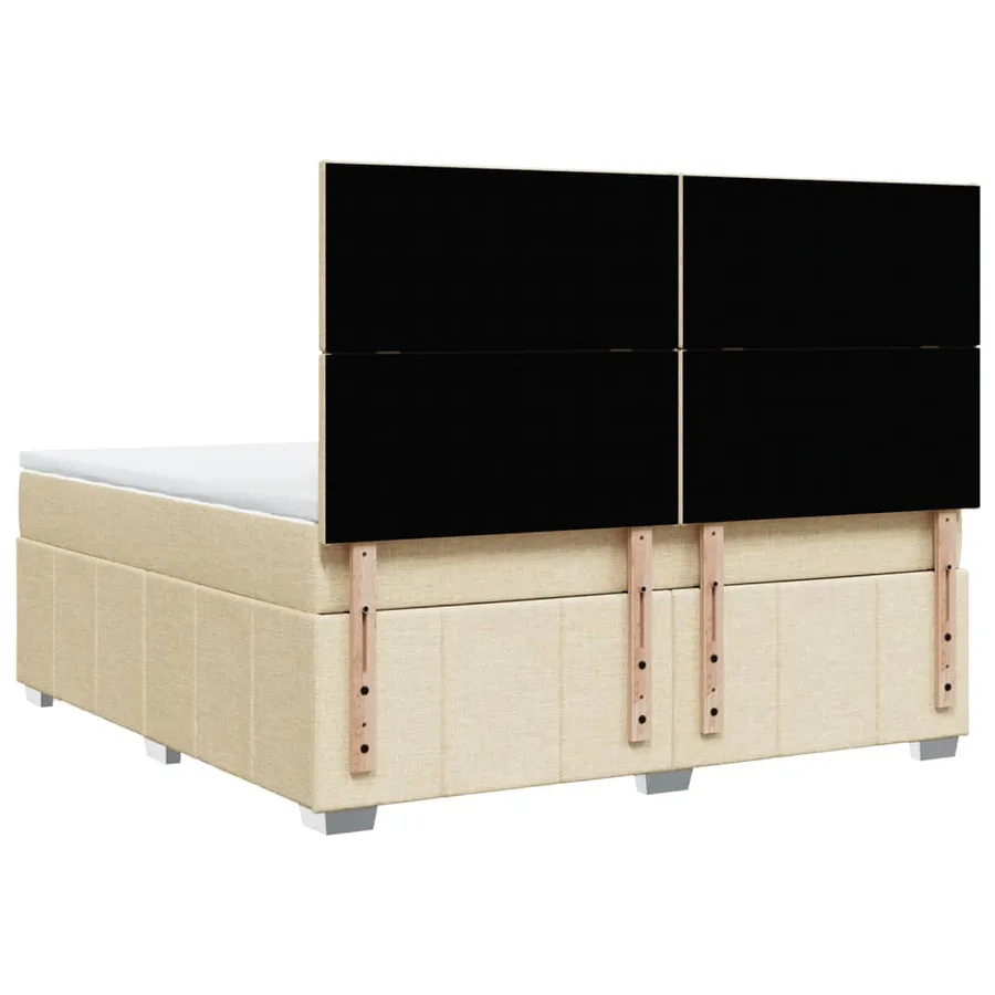 Sommier à lattes de lit avec matelas Crème 180x200 cm Tissu - 8