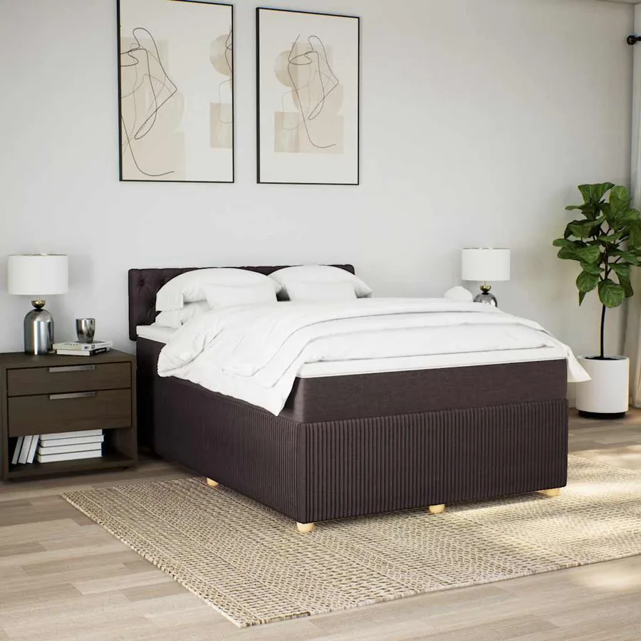 Sommier à lattes de lit avec matelas Marron foncé 160x200 cm - 4