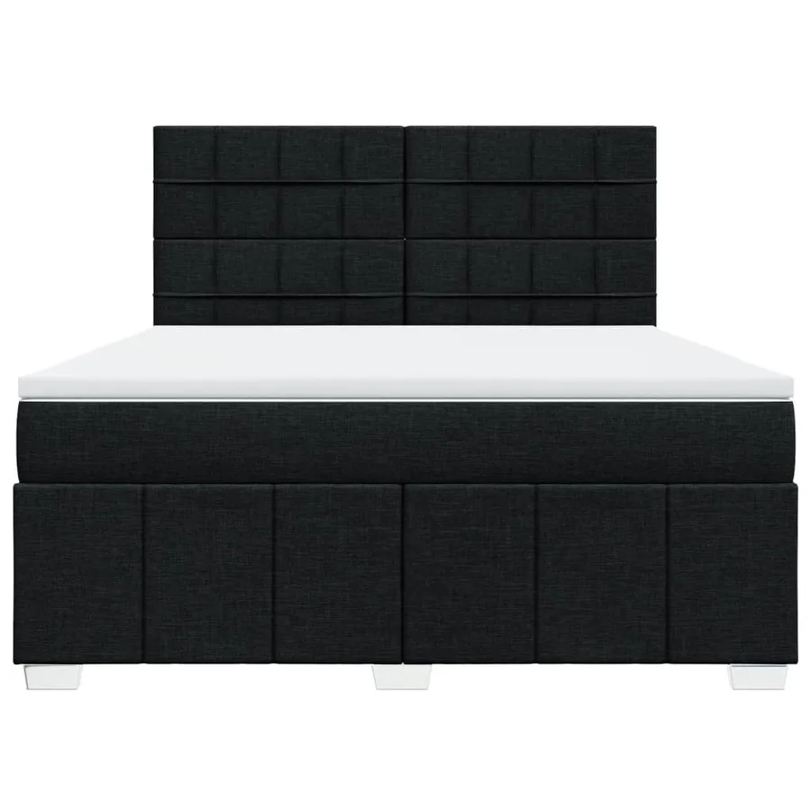Sommier à lattes de lit avec matelas Noir 180x200 cm Tissu - 4